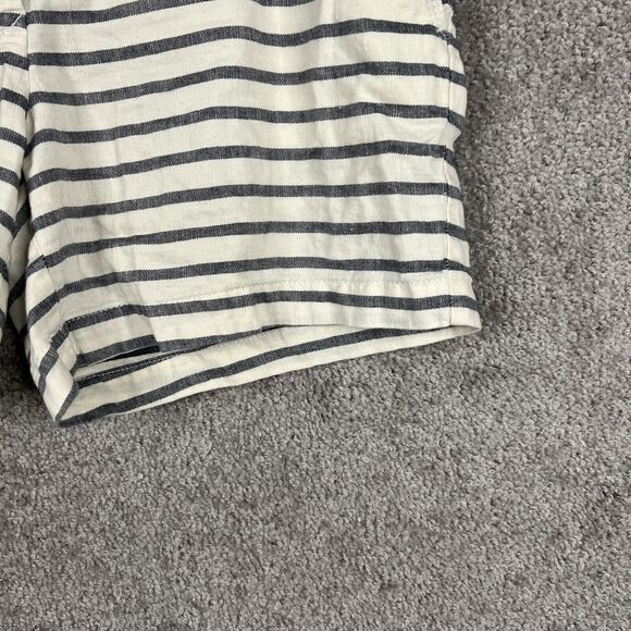 Tommy Hilfiger Shorts Womens 8 White Stripe Flat Front Pockets Linen Blend - Picture 3 of 12